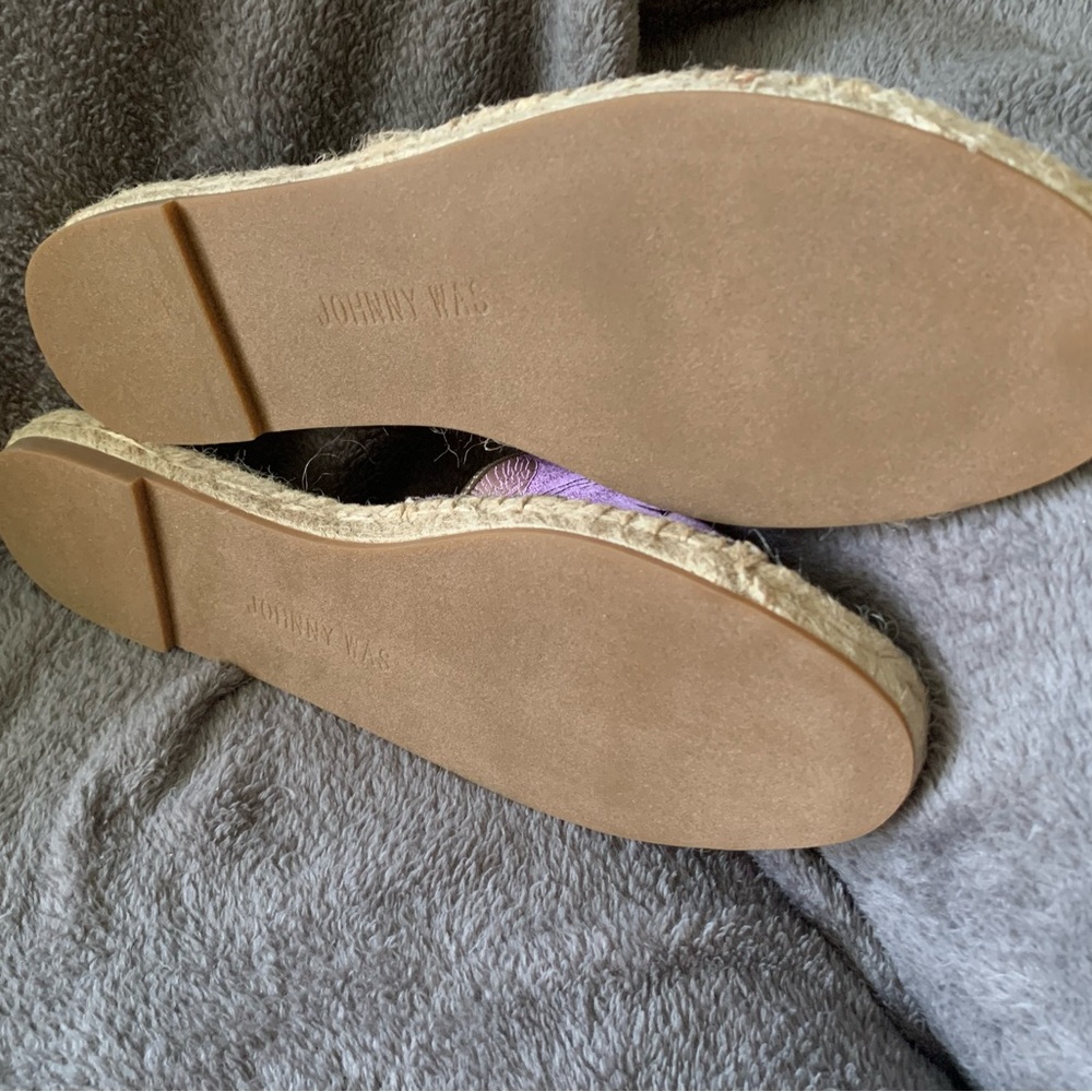 Johnny Was Pink Crane Embroidered Espadrilles - Picture 6 of 7